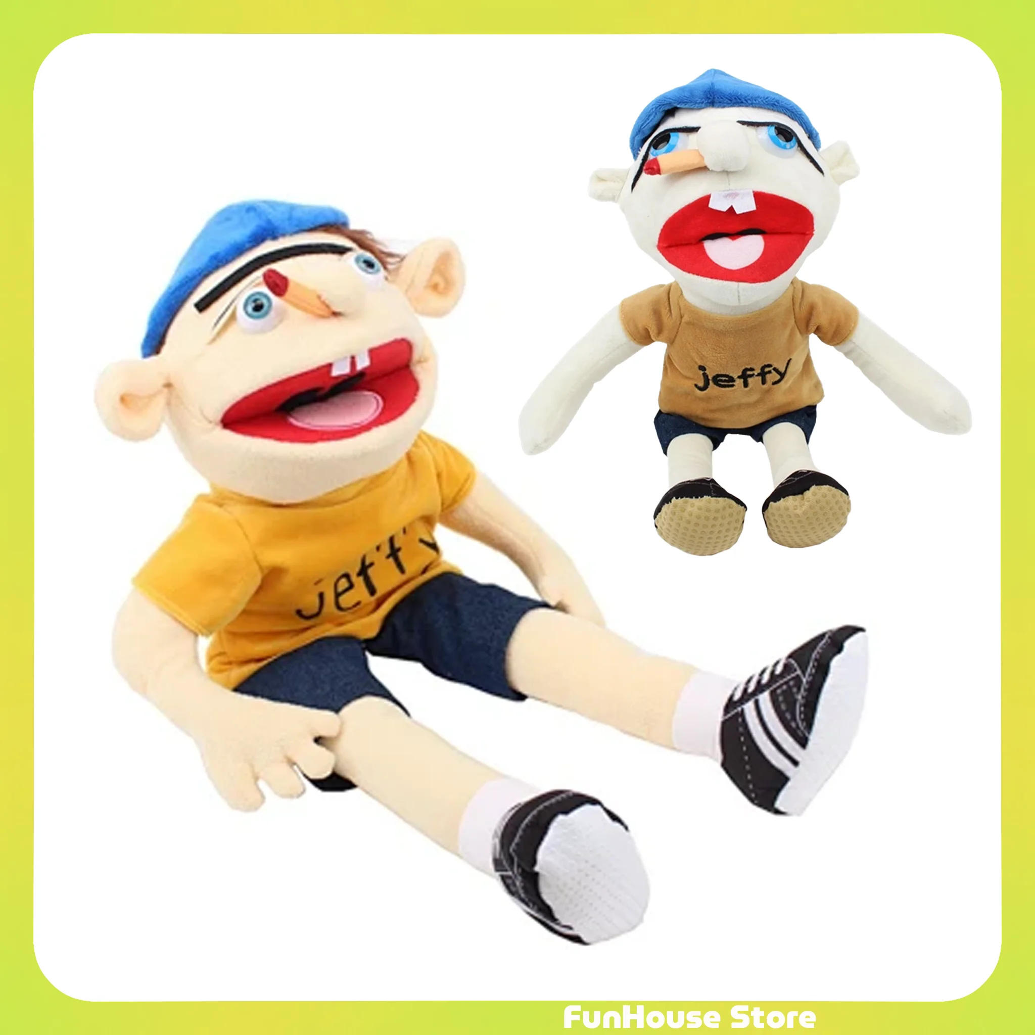 60cm Jeffy Hand Puppet Funny Talk Show Party Prop Cosplay Stuffed Toy Cook Rock Singer Role play Halloween Christma Holiday Gift