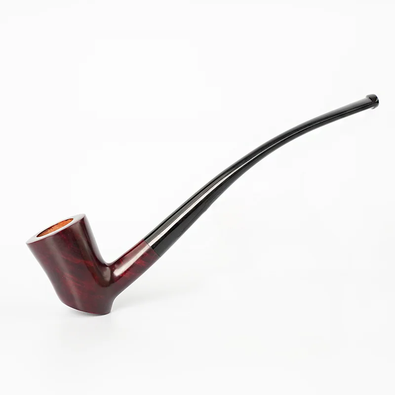 MuXiang long handle briar wood tobacco pipe smoking pipe 3mm filter handmade pipe acrylic mouthpiece