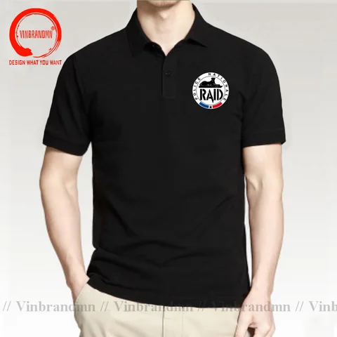 France French Special Elite Forces Unit GIGN Raid BRI Polo Shirt Men Short Sleeve Casual 100% Cotton Polo Shirts Camisetas Homme