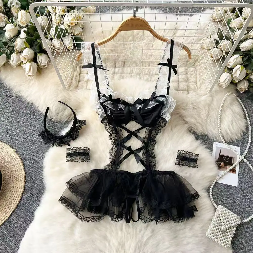 Damenkleidung Japanischer Kimono Schwarz V-Ausschnitt Blumendruck Langarm Schnür-Minikleid Sexy Locker Sitzende Strickjacke mit Schleife an der Taille – Detail 11