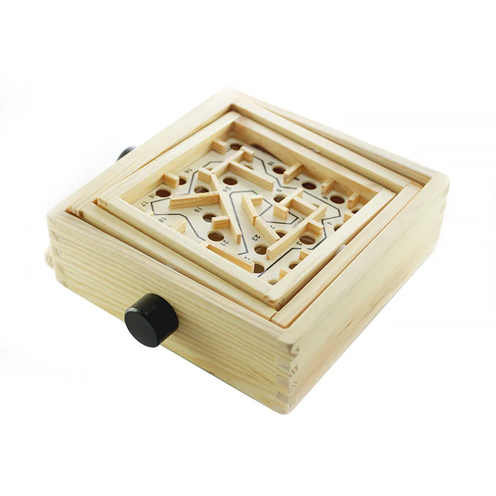 

1Pcs Mini Maze Wooden Intellectual Board Game for Children Puzzle Ball Challenge Educational Balance Logic Game