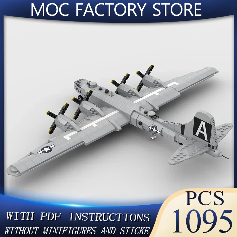 

Military Series Moc Building Blocks 1:72 Scale B-29 Superfortress Model Technology Aircraft Bricks Assembly Fighter Toy For
