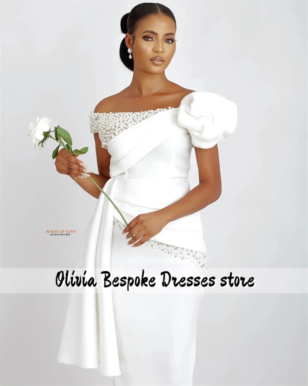 Impeccable Off The Shoulder Wedding Dresses For Brides 2025 Beads Pearls Mermaid Aso Ebi African Reception Gowns Customized