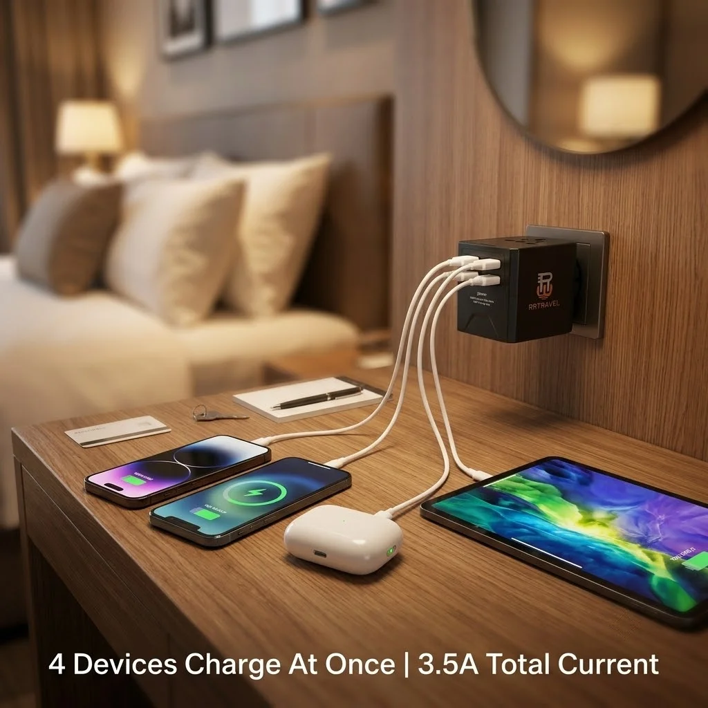 All-in-one Wall Charger Travel Adapter 6A US EU UK AU plug Travel Charger with 2 USB Port and 1 Type C Universal