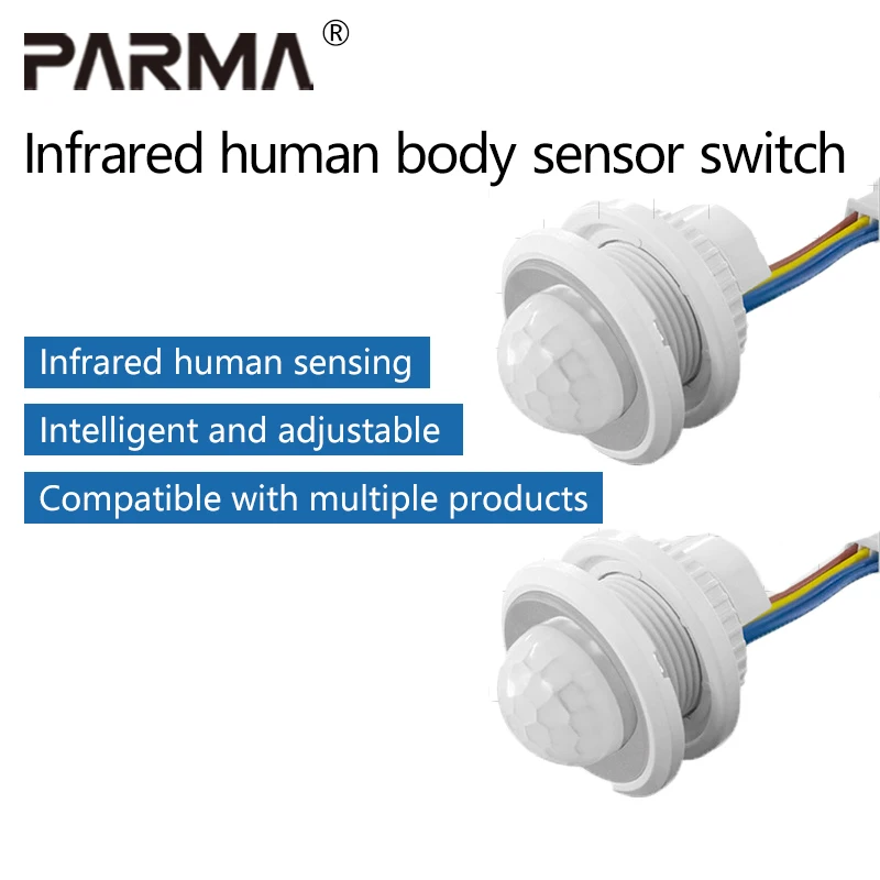 Infrared human body sensing switch, embedded adjustable intelligent delay sensing module, household corridor sensing sensor