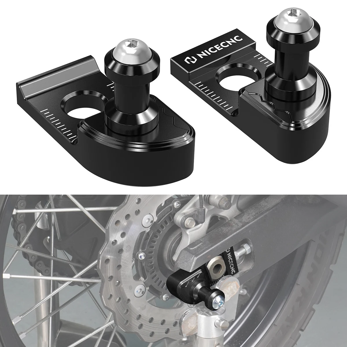 

Motorcycle Rear Axle Blocks Swingarm Sliders Chain Adjuster for Yamaha Tenere 700/Rally Edition 2019 2020 2021 2022 2023 2024