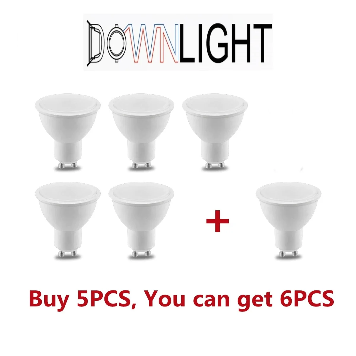 

5+1 PCS Led Spotlight GU10 3W 5W 6W 7W 8W Lighting Bulb AC220V Indoor Lighting 3000k/6000k Home Decoration Bombillas