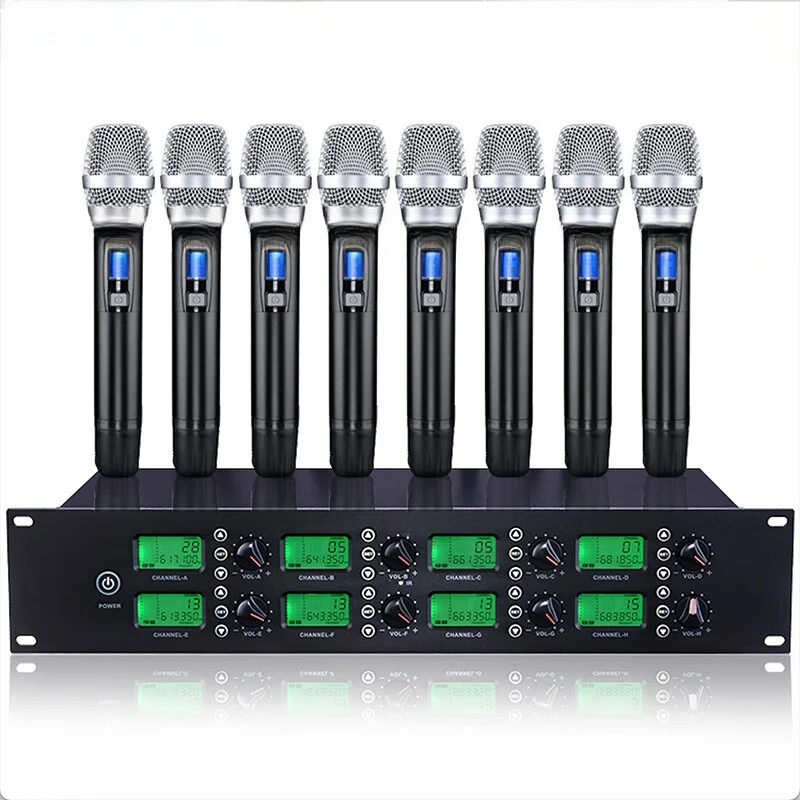 

OK-89 One-to-eight wireless microphone U-segment adjustable frequency training speech Handheld wireless microphone
