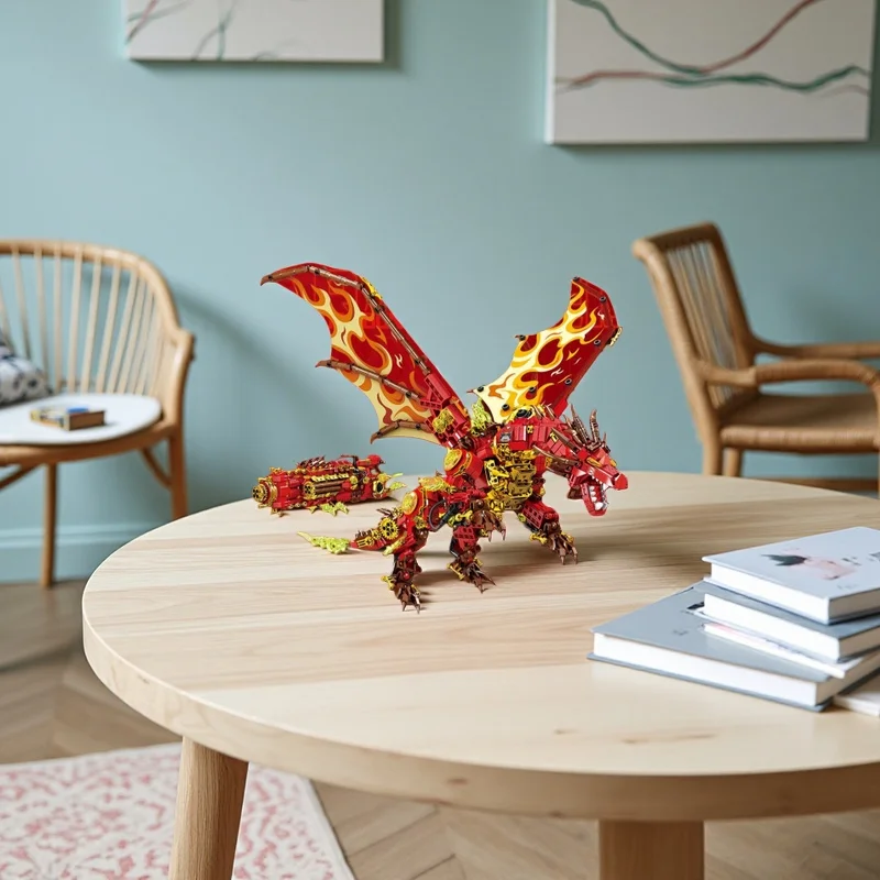 

1414PCS Luminous Mecha Dual-Mode Blazing Dragon Cannon Building Block Toy, Unique, Cool and Fun, Holiday Gift (No Box)