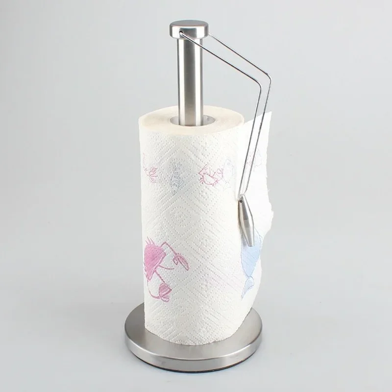 Paper Towel Holder Stainless Steel Paper Towel Holder with Non-Slip Mat Fits Standard and Jumbo-Sized Rolls for Kitchen Counte