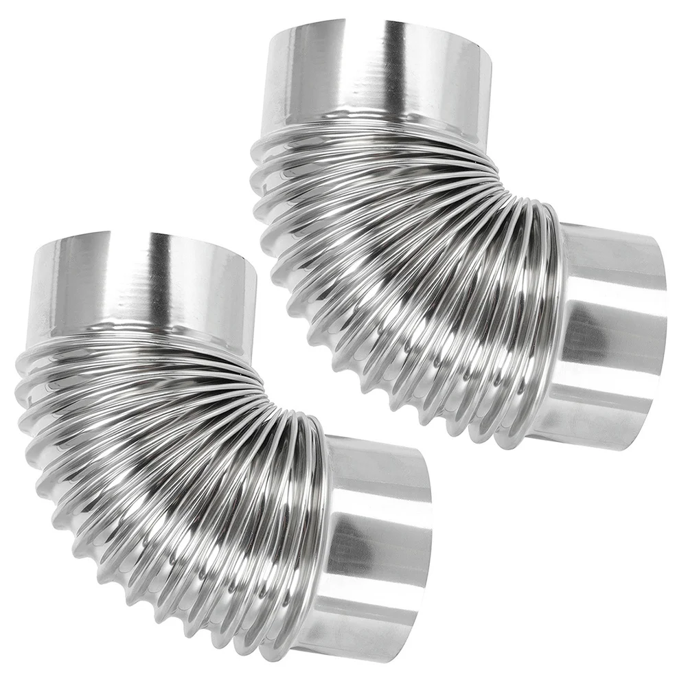 

2Pcs Stainless Steel 90 Degree Stove Pipe Elbow Extension for Camping Tent Wood Stove Chimney Flue Exhaust Pipe Accessories