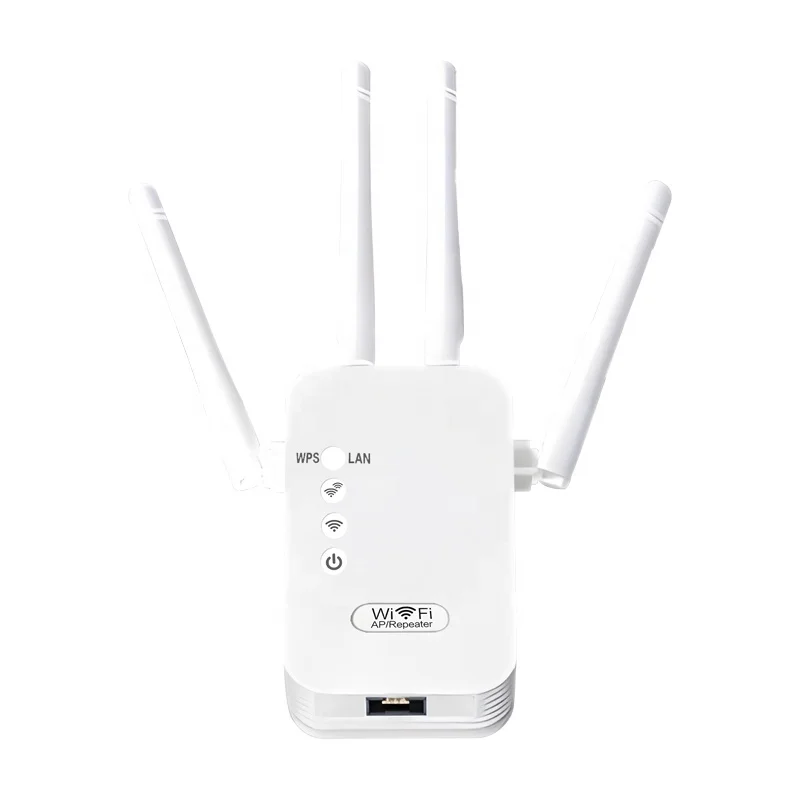 

Long Distance WiFi Booster Dual Band Wireless Network Repeater With 4 Antennas Wifi Range Extender 1200Mbps Wifi Intensifier