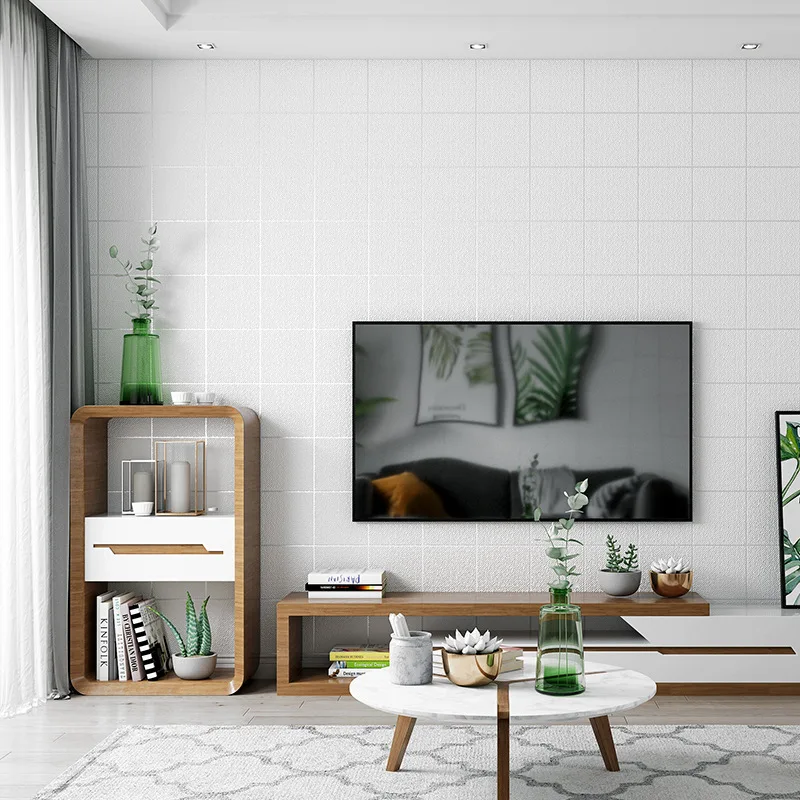 Nordic Instagram Style Background Wall Wallpaper Black and White Checkered Geometric Pattern Popular Milk Tea Shop Studio Clothi