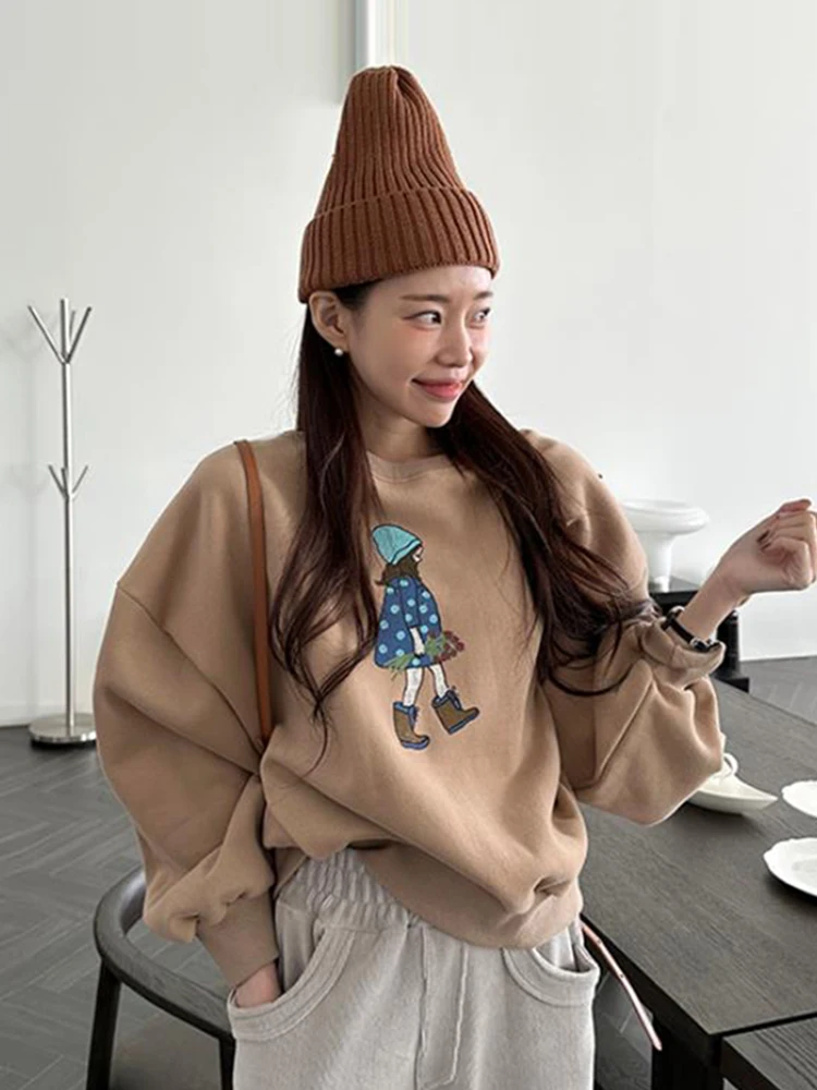 기모 후드티 루즈핏 긴팔 라운드넥 기모 루즈핏 프린트 긴팔 후드티 스웨트셔츠 후드티 스웨트셔츠 후드티