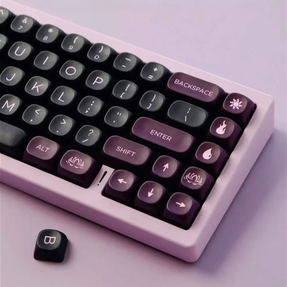 

Black Lotus Purple MOA Keycap Set PBT Small Full Set of Personalized Keycaps for MX Switch Gamer Mechanical Keyboard Profile