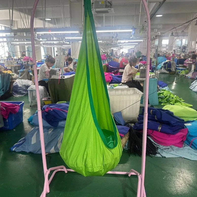 Hammock indoor and outdoor  chair kid pod swing nylon courtyard with inflatable cushion  chair swing
