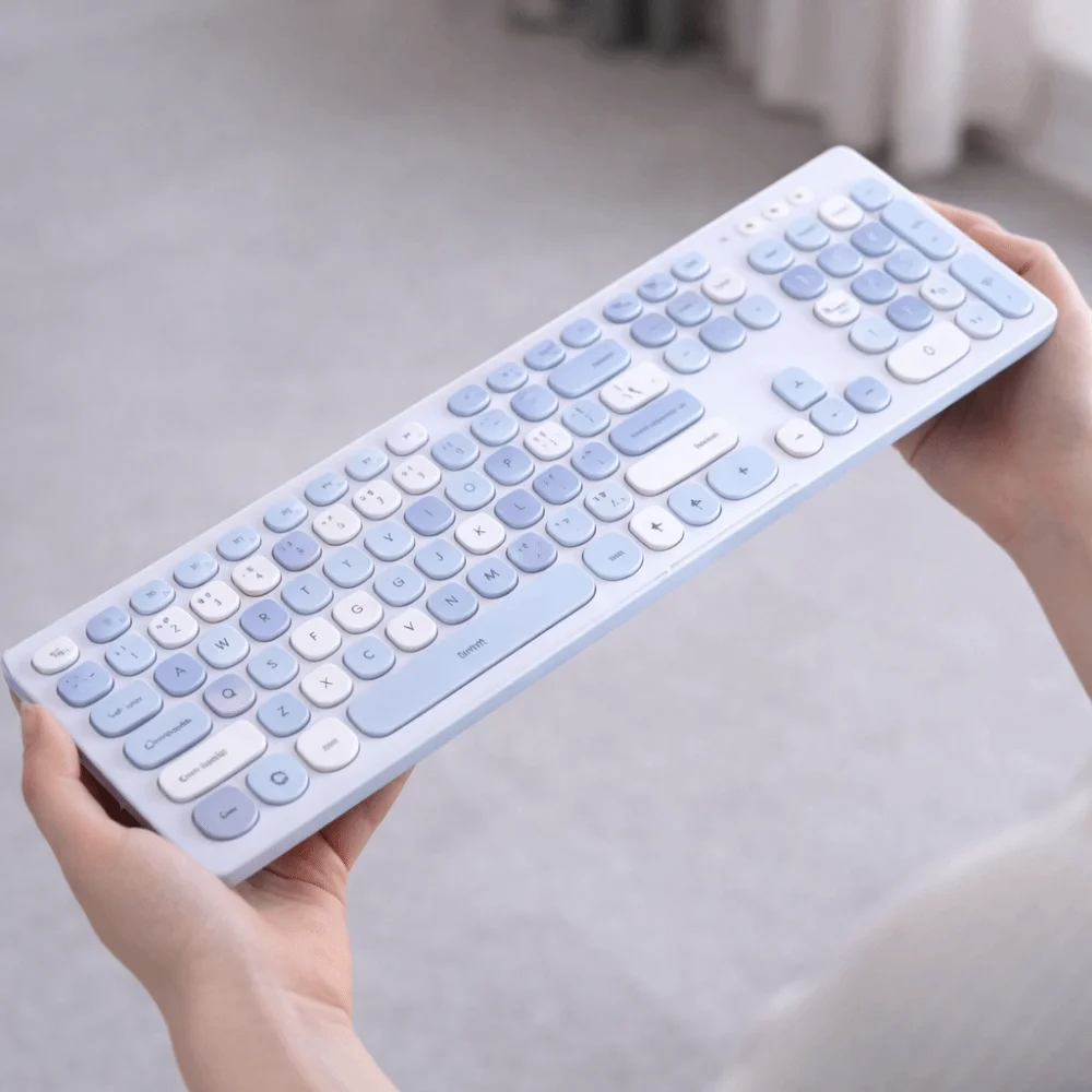 Mixed Color Keycaps USB Wireless Keyboard Thin Design 104 Keys Layout Wireless Connection Keyboard 2.4GHz Connection