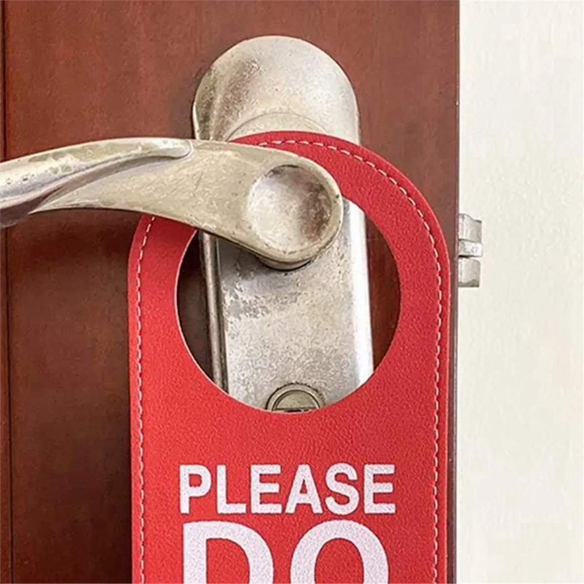2pcs PU Leather Door Hanger Signs for Privacy in , Home, and Hotels (Red+Green)