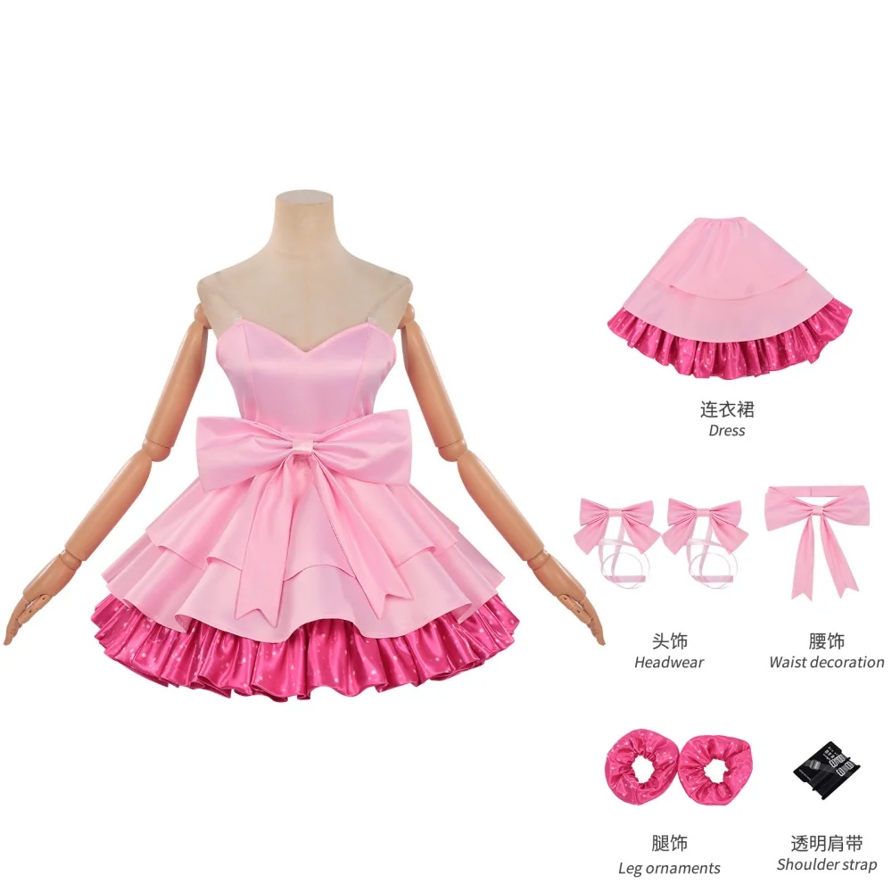 Anime Alien Stage Zombie Stage Mizi Cosplay Costume Wig Mizi Sua Cute Big Bow White Dress Lolita Stage Clothing Halloween Outfit view 5