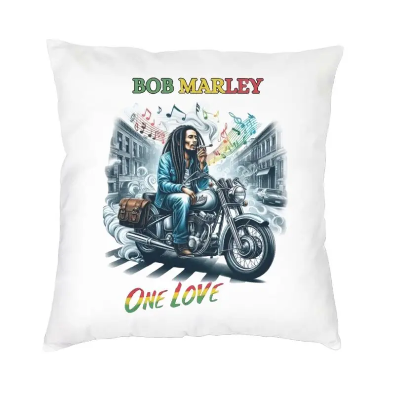 Jamaica Reggae Music Bob Marley Cushion Cover Sofa Living Room Square Throw Pillow Case 45x45