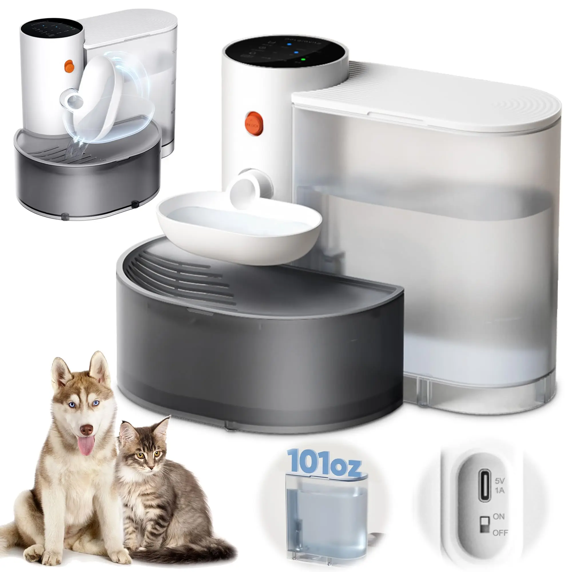 

NEW 3L Smart Pet Water Fountain Automatic Water Dispenser for Cat/Dog Rechargeable Large Capacity Wireless Cat Water Fountain