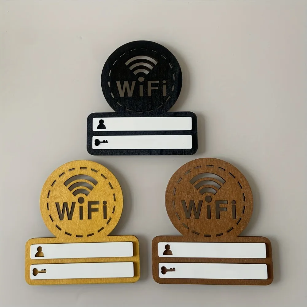 Creative Vintage Decor Signs Wooden WIFI Password Sign Wall Mounted Writable Plaque for Home Farmhouse Cafe Office Wall Decor