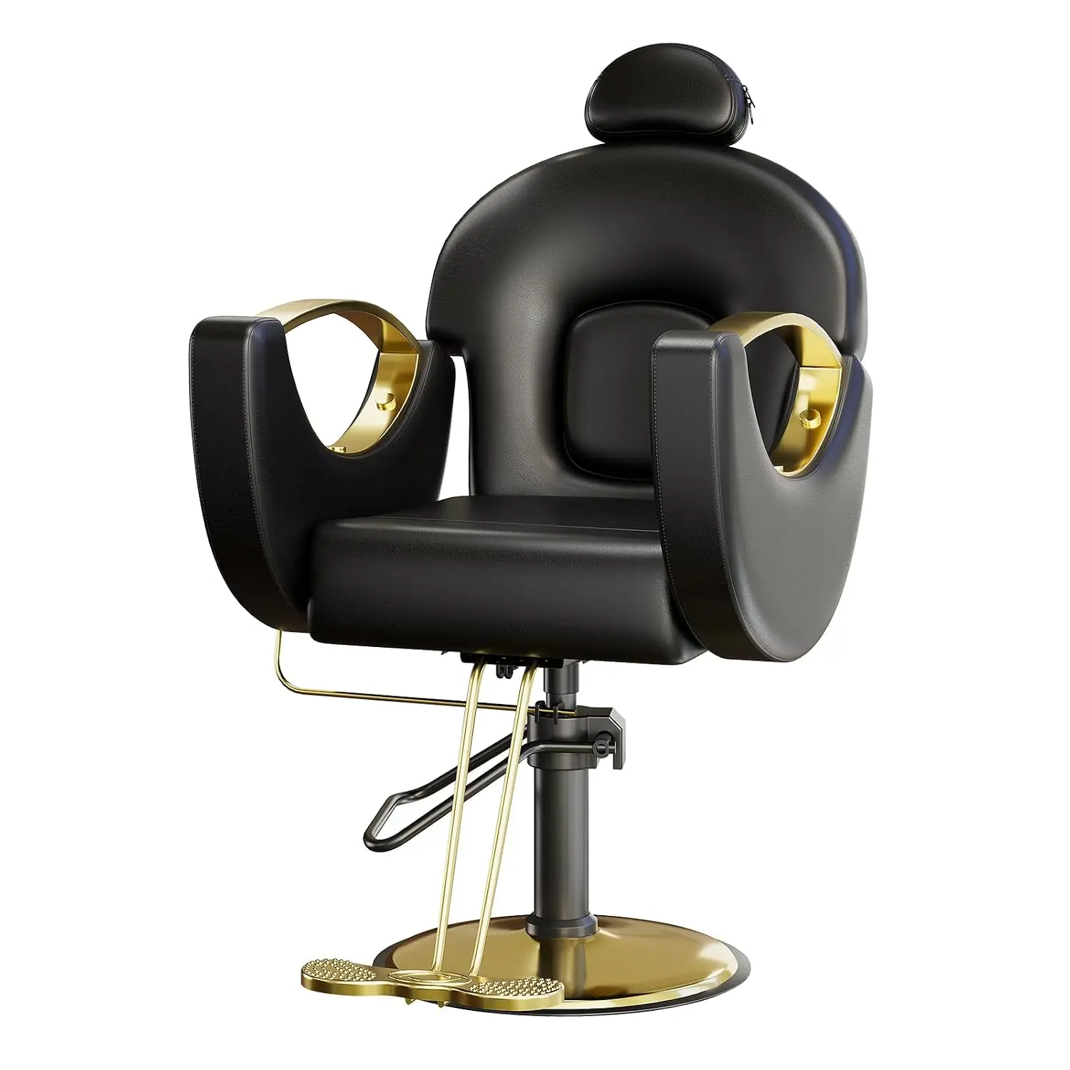 Reclining Hydraulic Barber Chair, 330 LBS Pump, Height Adjustable & 360° Swivel, Salon Spa Tattoo Beauty, Customized