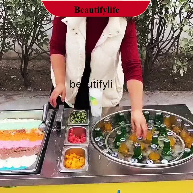 

E132 Summer Rocking Ice Stall Tool Handmade Ice Cream Cola Smoothie Integrated Equipment Cart