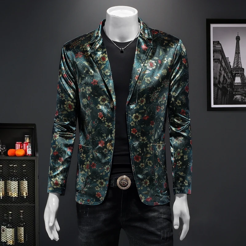 mens Business Casual blazer Men fashion British style Suit Jacket 2025 Men's Spring Slim fit Suit Single breasted buckle blazers