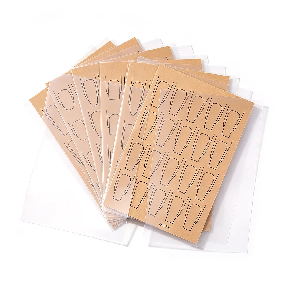 6 Teile/satz Nagel Praxis Kraft Papier Karton Klar Ausbildung Nail art Malerei Karte Wiederverwendbare Salon Anfänger Maniküre Werkzeuge ﻿