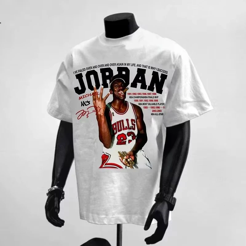 New Sale 2026 Summer Fashion Casual Basketball Star Cotton Short-sleeved T-shirt Men