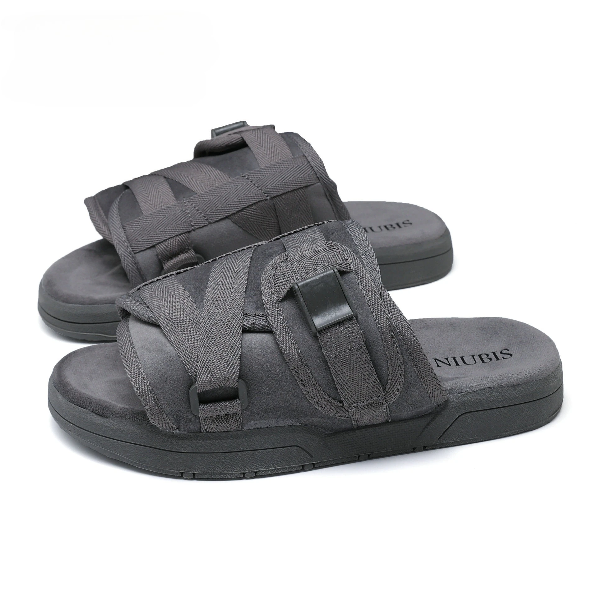 Zapatillas de lona informales de verano para hombre, sandalias de playa de alta elasticidad con suela blanda para parejas, zapatos de moda para hombre