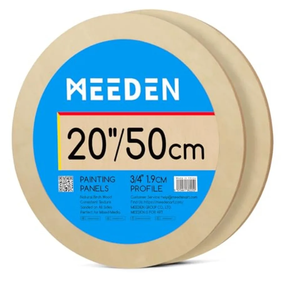 

Round Wood Canvas Panels: 3/4" Deep " Dia Round Wooden Canvas Panel - Pack of 2 Cradled Wood Art Boards for Pourg Art Crafts Pa