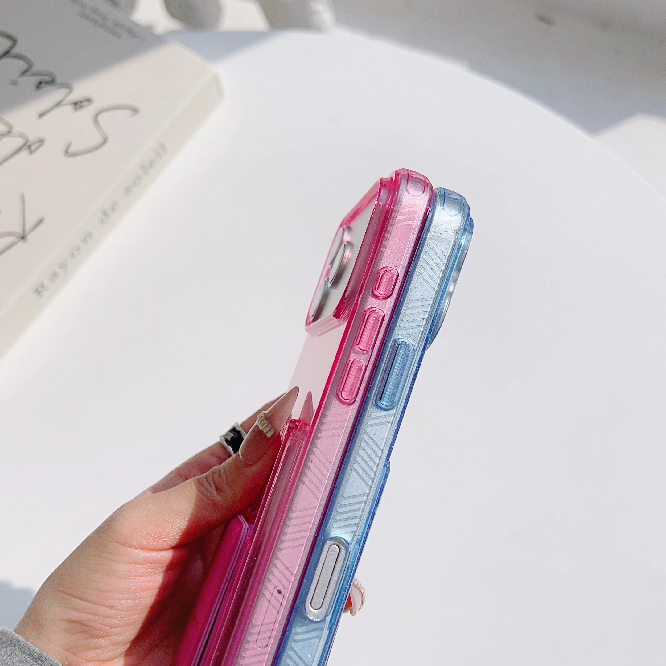 Glitter Bling ATM ID Card Holder Slot Phone Case For iPhone 17 16 15 14 13 Pro Max Plus Air Photo Pocket Clear Wallet Cover view 3