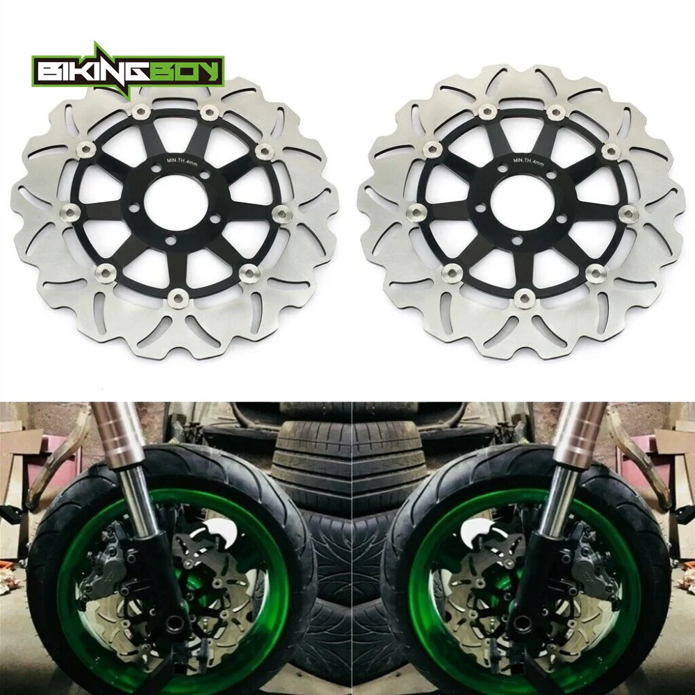 BIKINGBOY For Ninja ZX9R 00 01 ZXR 750 89-95 ZXR 400 91-03 94 96 97 98 99 ZZR ZZ-R 1100 C 90-93 Front Brake Discs Disks Rotors