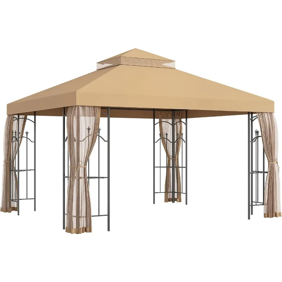 Patio Gazebo with Corner Frame Shelves