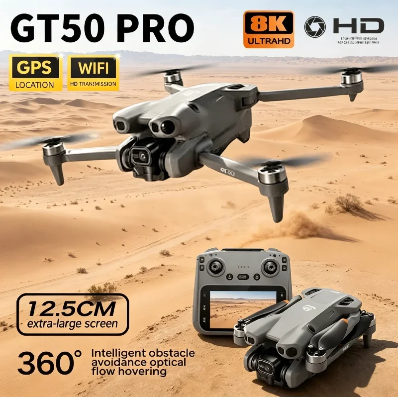 Lenovo GT50 5G Brushless Drone 8K HD Aerial Photography Camera Optical Flow Localization RC Quadcopter with Screen