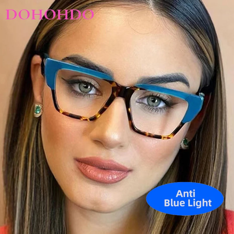 

Trendy Luxury Designer Square Candy Colors TR90 Anti-Blue Light Glasses Women Men Computer For Office Work Optical Eyeglasses