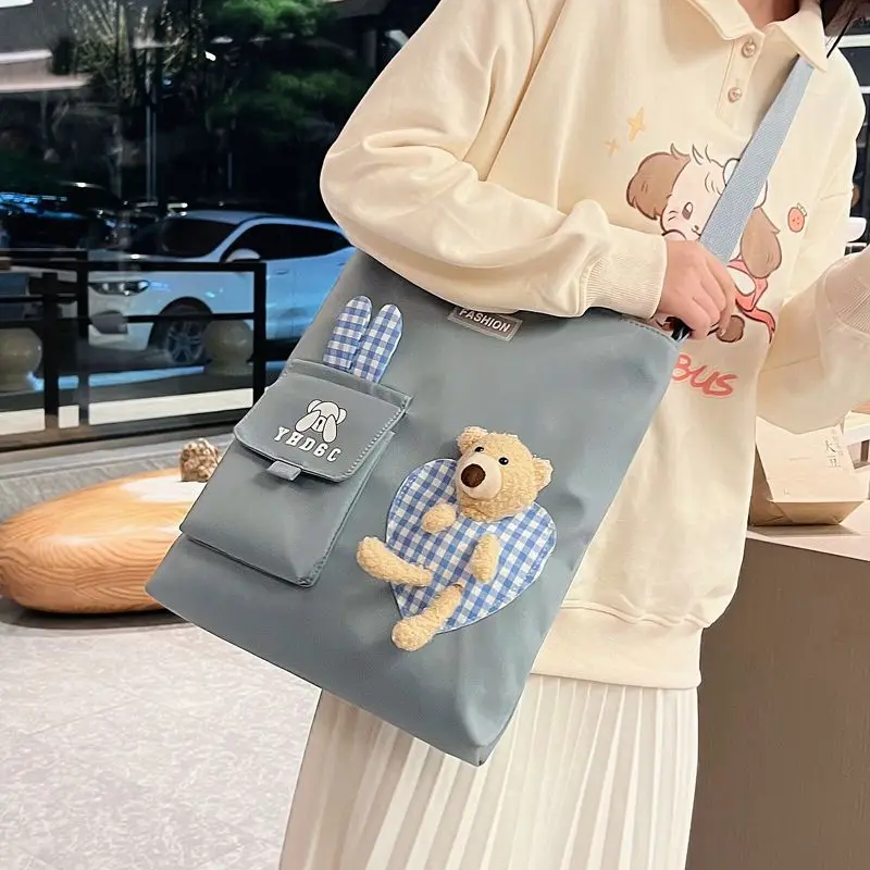 

College Style Student Large Capacity Class Portable Tutoring One Shoulder Hand-Held Diagonal Cross Bag Female