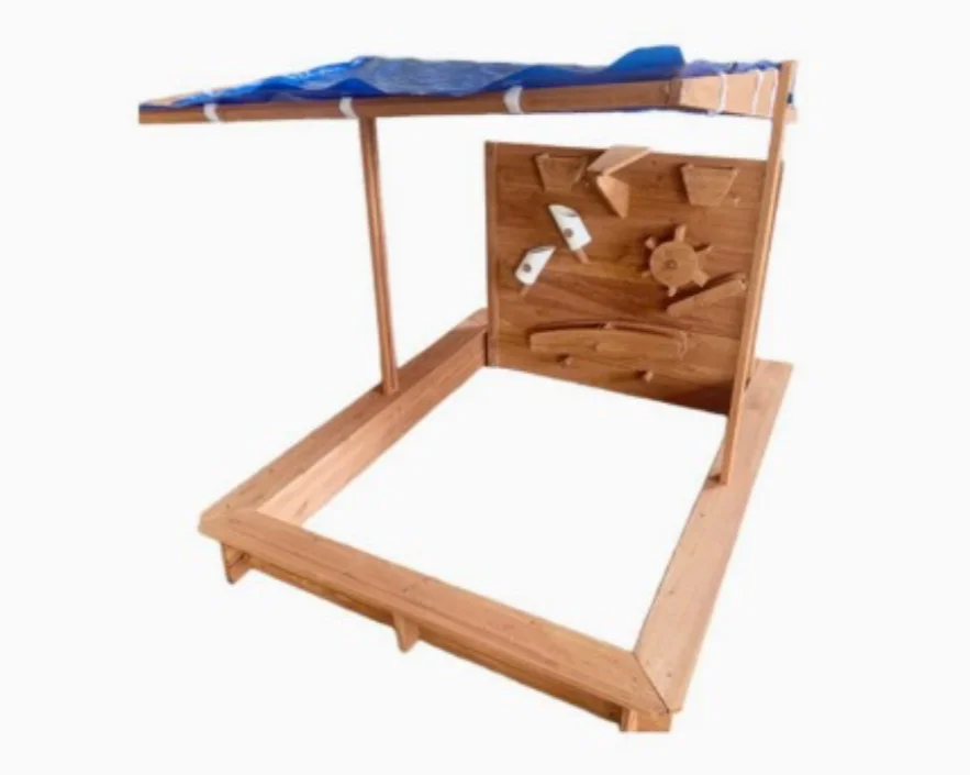 Custom Foldable Wooden Sandbox with Kindergarten Toy Sand Pit Set & Fence for Outdoor Play and Beach