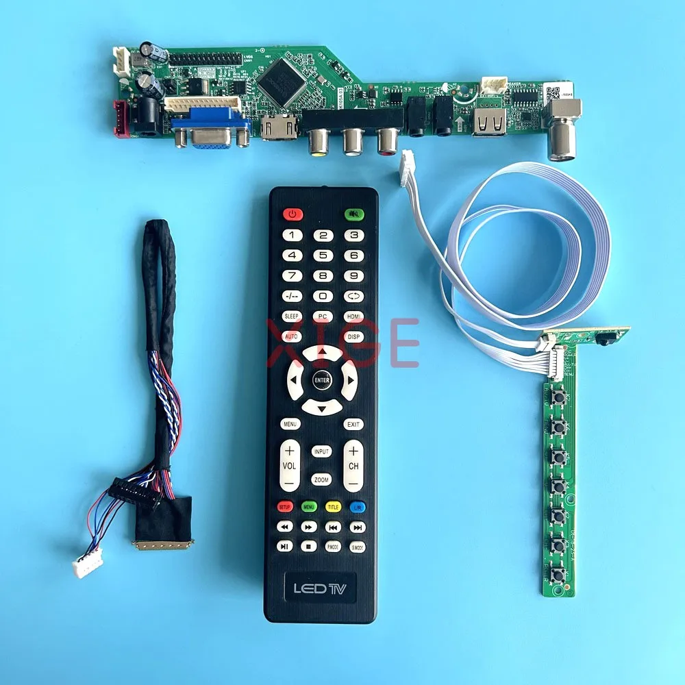 

Плата контроллера драйвера для N134B6-L02 N134B6-L04 1366x768 HDMI + VGA + AV + USB 40-контактный LVDS 13,4 "аналоговый ТВ комплект экрана ноутбука DIY