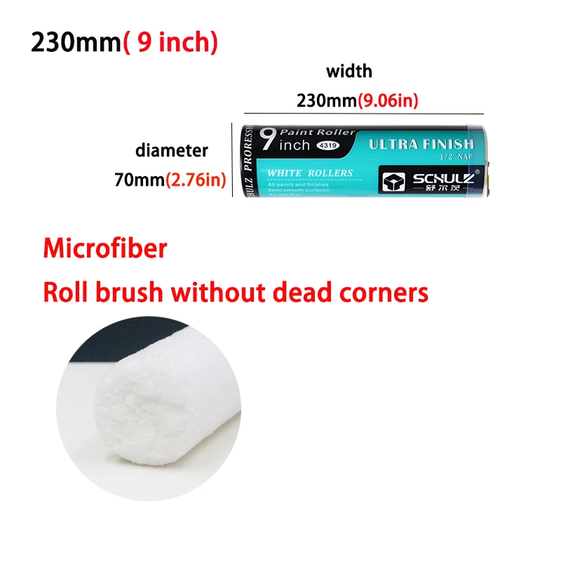 Pure White Ultra-Fine Fiber No Dead Corners Advanced Efficiency Roller Brush Coating Tool Cleaning Paint Painting