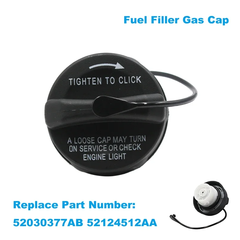 Car Fuel Filler Gas Cap w/ Tether 52030377AB For JEEP FIAT 500 2012-2018 For DODGE RAM 1500 2500 3500 PICKUP DURANGO INTREPID