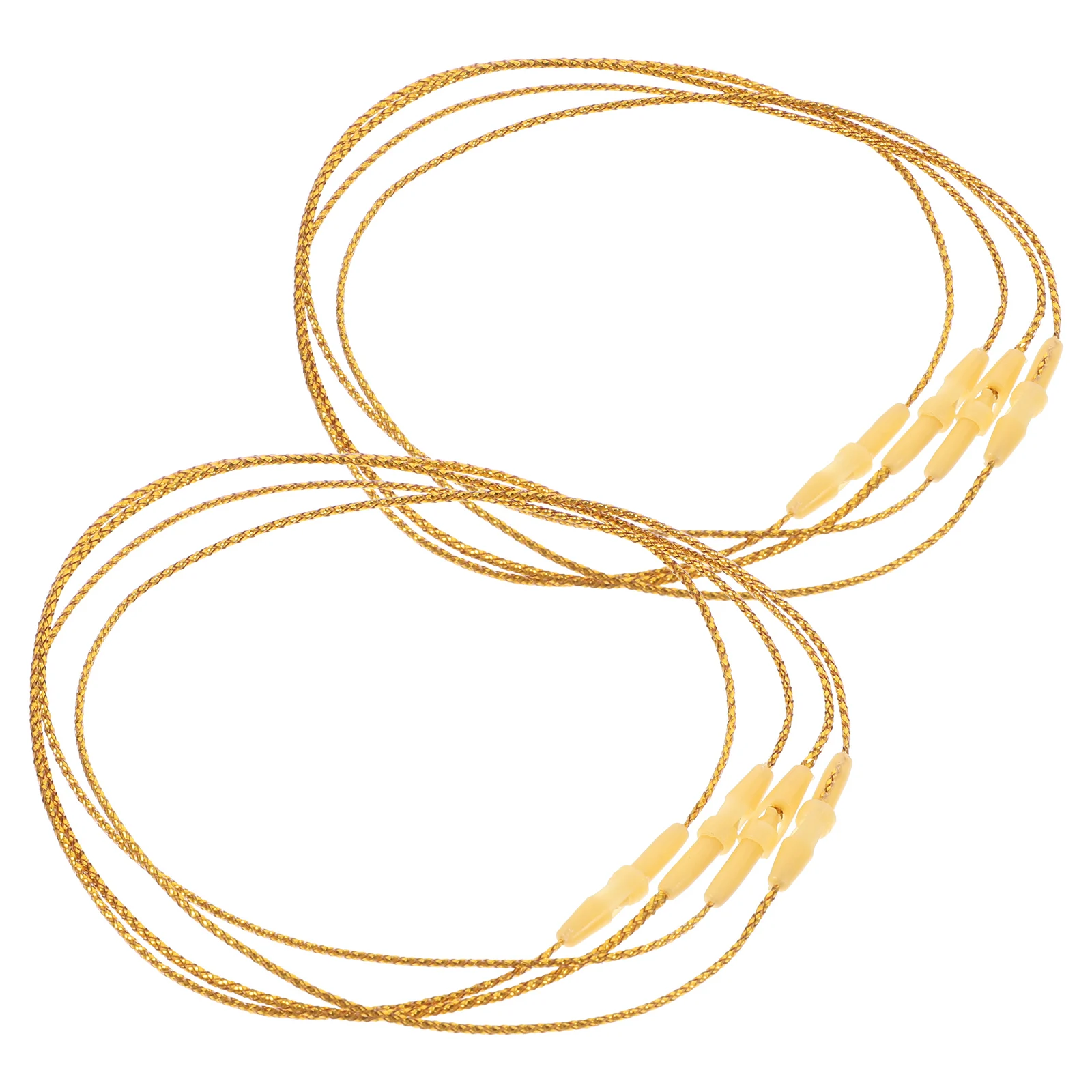 100pcs Christmas Hanging Ropes String Ribbon Rope 20cm Golden Snap Fastener Hooks for naments Tree Lanyard Craft Tags