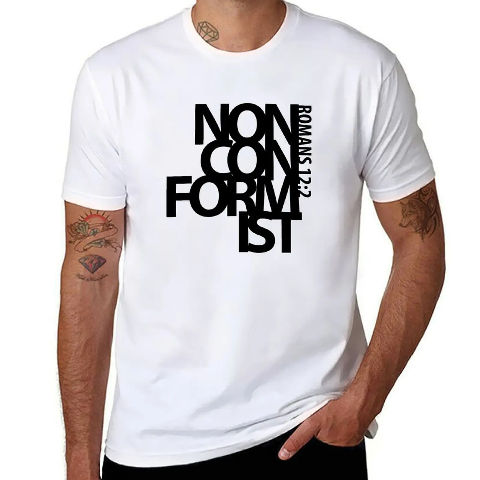 

Non Conformist Romans 12:2 T-Shirt t shirt man casual man t shirt heavy cotton T-Shirt