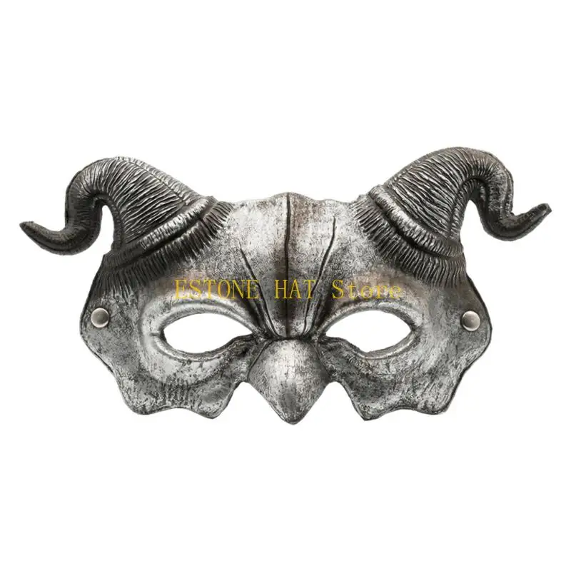 49MF Easy To Wear 3D Devil Half Mask Cosplay Mask Great For Halloween Costume Needs