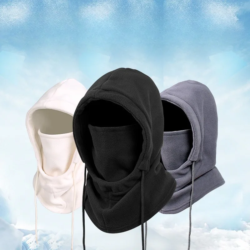 Warm Fleece Balaclava for Men Women Winter Face Mask Neck Warmer Hooded Cap Windproof Thermal Head Cover Beanies Bandana