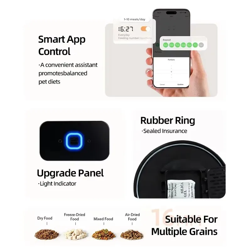 FurStar4L Large Capacity Automatic Pet Feeder WiFi Smart APP Remote Control Timed Food Dispenser With LED Indicator For Cats Dog