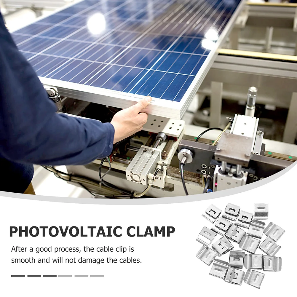 

50Pcs Easy Install Solar Panel Wiring Frame Clips Stainless Steel Photovoltaic Connectors