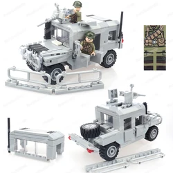 Military US Hummer Battlefield Car Building Block Assemble Figures WW2 Weapons Armed Vehicle Model Child Christmas Gift Boy Toys